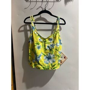 Caribbean Joe Yellow Floral Swimsuit Top Woman’s Size 10 NEW Top Only
